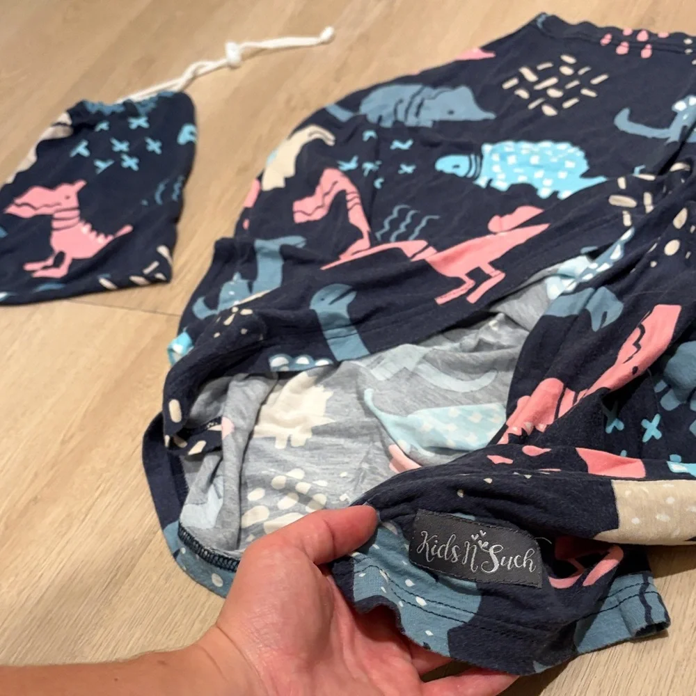 Dinosaur nursing blanket / car seat cover / changing blanket with Matching Pouch